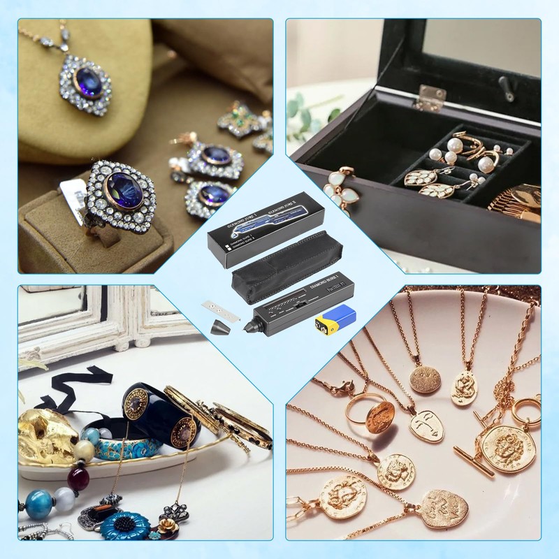 Portable Electronic Diamond Test Pen with UV Light, High Precision