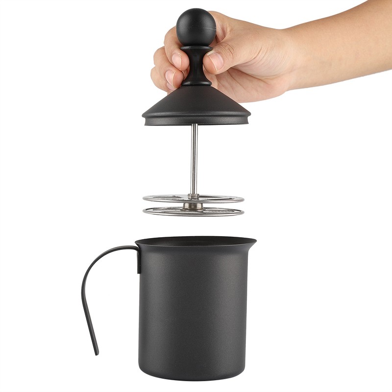 Stainless Steel Manual Double Mesh Milk Frother Foam Maker Coffee