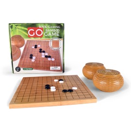 RNK Gaming Beginner’s Go Game Set with Reversible Bamboo 13 x 13/9 x 9 Grid Go Board, Bowls, & Single Convex Melamine Stones