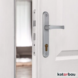 KOTARBAU® Door Handle 90 mm Right Left for Profile Cylinder Silver Door Fitting Door Handle Door Handle Set Room Door Latch Aluminium