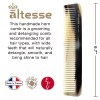 Altesse Antistatic Horn Comb with Smooth Rounded Teeth Handmade in