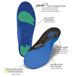 10 Seconds 3100 Plantillas de cojín multideporte, 1 par, M 11.5-13