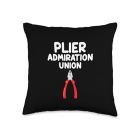 Plier Admiration Union Tool Box Needle Nose Slip Joint Flat Throw Pillow
