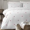 Appletree Garden Duvet Cover Set, 100% Cotton, White with Pink