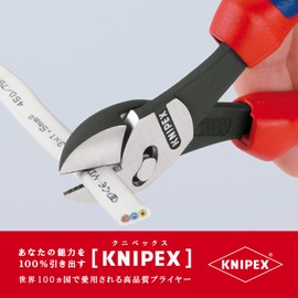 Knipex Tools 73 72 180 BK TwinForce High Performance Leverage Diagonal Cutter with Comfort Grip Handle, Red/Blue