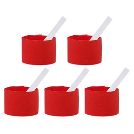 ONLYKXY 5pcs Blank Captain Armbands 7x34cm Adjustable Leader Armband for Soccer Basketball Volleyball Team Competition Coach Players Wrist Arm Bands (Red)