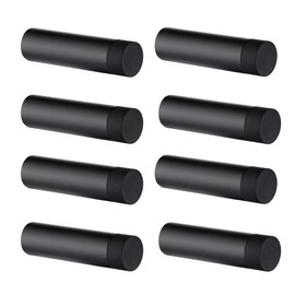 JQK Door Stopper, 2-7/8 Inch 304 Stainless Steel Sound Dampening Door Stop Bumper Wall Protetor 8 Pack, Matte Black, DSB2-PB-P8