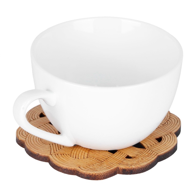 6PCS Bamboo Coaster Teacup Mat AntiScald Heat Insulation Pad Tea