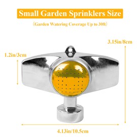 360 Degree Metal Spot Sprinkler,Small Sprinkler Garden for Small Areas Lawn Sprinklers for Yard Circle Pattern with Gentle Water Flow Garden Watering (1, Yellow)
