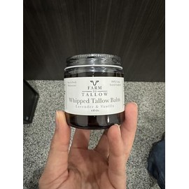 FARM TO TALLOW Blsamo de sebo batido para la piel, suave e hidratante, 4 onzas, aroma a vainilla y lavanda, hidratante de sarga de ternera para...    
