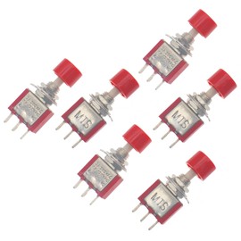 SYCZIOHU 6 MM Mounting Hole 3 Pin Momentary Push Button Switch NO NC with Red Cap for Automatic Circuit Control (6 PCS)