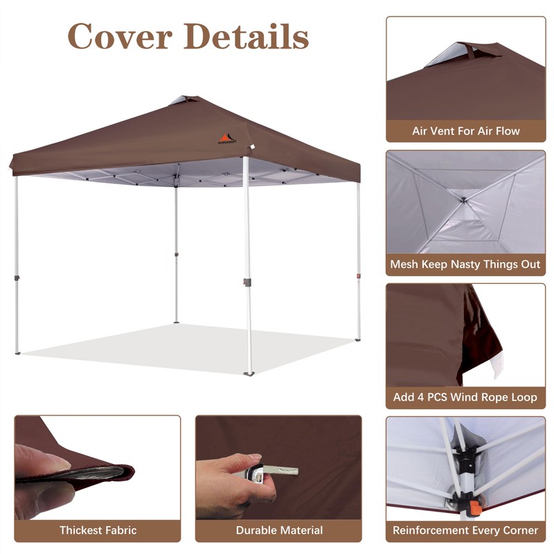 SCOCANOPY Replacement Top with Air Vent for 12x12 Canopy Frame,