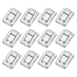 PATIKIL トグルキャッチロック 1.4" x 0.9" 12個入り メタルバックルハスプロックラッチク ラスプ 宝石ボックス 木製ケース 装飾用 シルバー