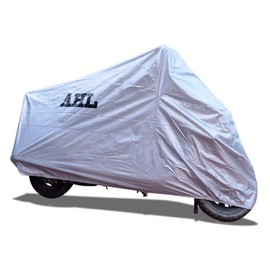 AHL Motorcycle Garage Cover, Folding Garage Cover, Rain Cover, Waterproof, Dustproof, All Seasons (3XL, Silver)