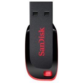Sandisk Cruzer Blade USB Flash Drive 32GB USB Type-A 2.0 Black Red (32GB, USB Type-A, 2.0, Slide, Black, Red)