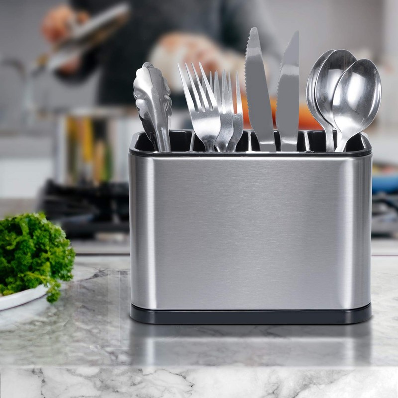 ODesign Utensil Caddy Flatware Organizer Crock Utensil Holder for Countertop