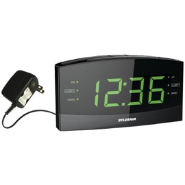 Unknown SCR1989BT 1.8" Jumbo Digit Clock with AM/FM Radio, Bluetooth and Dual Alarm, Black