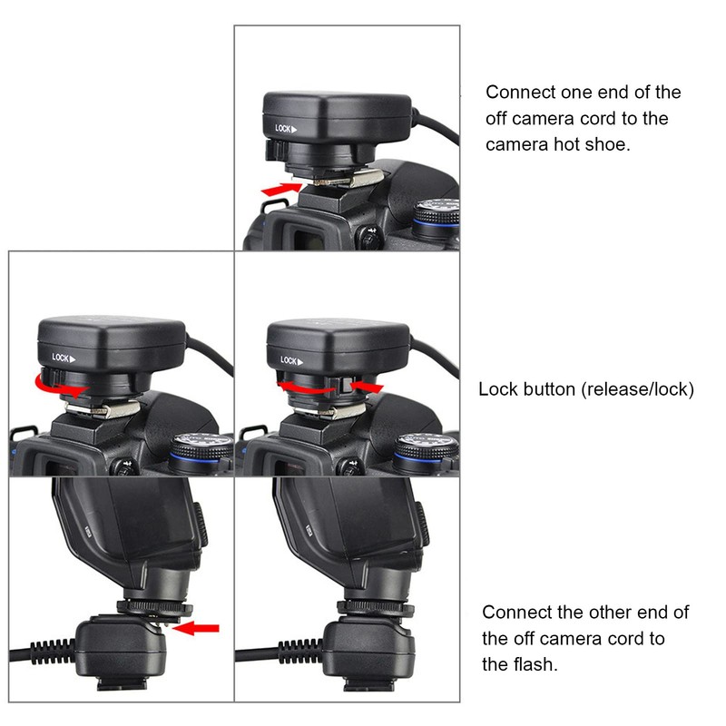 Camera Flash Speedlite Cord, 1.3m TTL Flash Cable Long Service