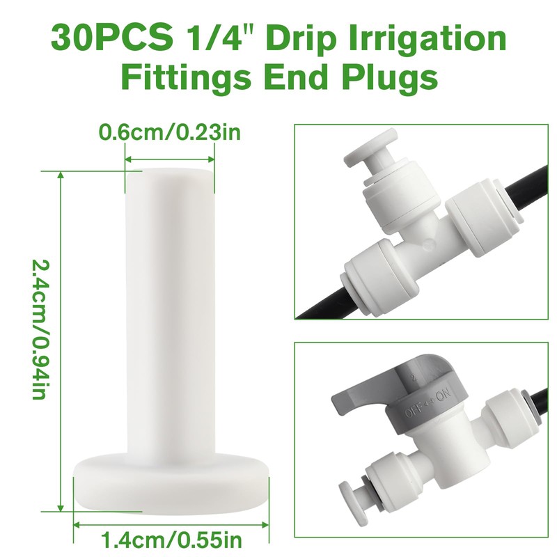 Kalolary 30 Pack 1/4" End Plugs for Quick Connect 1/4"