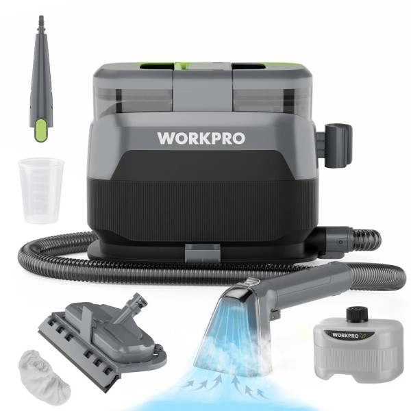 WORKPRO Portable Steam Carpet & Upholstery Cleaner 16KPa Steam &