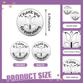 100 Pcs Token of Appreciation Coins 0.79 Inch Diameter Kindness Coins Thank You Appreciation Gifts Incentives Metal Coins Bulk for Coworkers Student Awards Kids Behavior School Supplies