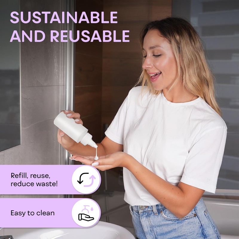 BRIGHTFROM Twist Top Applicator Bottles, Squeeze 2 OZ Empty Plastic