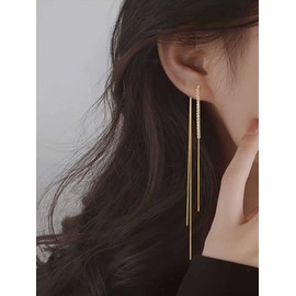 Long Tassel Dangle Earrings for Women Gold Long Threader Earrings Chain Drop Earrings for Womens