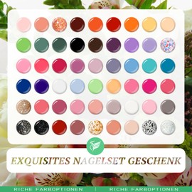 U V Nagellack, Phoenixy 162 Effekte 54 Farben U V Nagellack Set mit Base Top Matte Glitter Coat, Gel Nagellack Set, Geschenke für Frauen Nail Art zu Hause