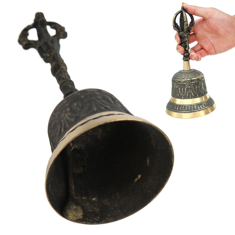 Rattle Retro Relief Hand Cranked Old Buddhist Meditation Bells Rattles