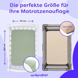 Wolkenfeld Baby Fitted Sheet (Beige-Mint, 70 x 140)