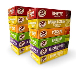 TRIBECA CURATIONS JJ's Bakery Glazed Pie Fruit Flavored Variety Pack |  4 Ounce Individually Boxed | Pack of 12 Snack Apple Dessert different flavor