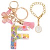 Luzvienzee 2 PCS Alphabet Keychain Initial Letter Keyrings for Women