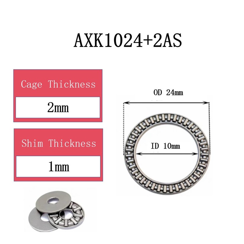 2 PCS AXK1024 High Precision Thrust Needle Roller Bearings with