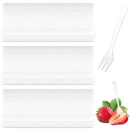 800 Pieces Plastic Mini Forks, 3.7 Inch Clear Small Dessert Forks, Disposable Plastic Appetizer Fork, Exquisite Mini Tasting, Tiny Utensils for Fruit Cakes Party Serving Supplies