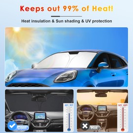 BSTW Car Sun Shade for Ford Puma MK2 (2020-2025) - Foldable Windscreen Cover with Heat Insulation & UV Protection | Fits Ford Puma ST EcoBoost Hybrid