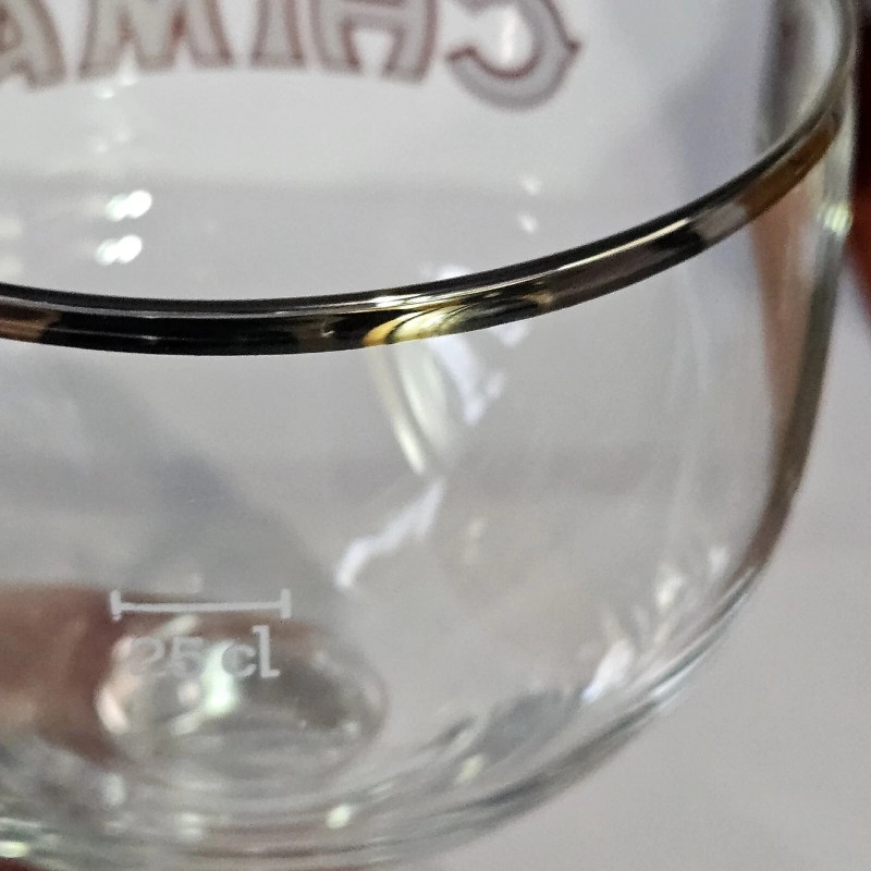 Chimay Lot of 2 Chimay Brewery Stemmed Silver Rimmed Trappist