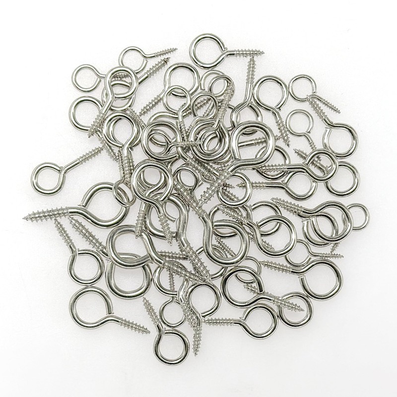 110 PCS Self Tapping Eye Screw Hooks Eye Bolts with