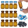 PATIKIL 12pcs 2ml Amber Borosilicate Glass Sample Vials with Aluminum