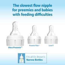 Dr. Brown's Natural Flow Baby Bottle Nipple - Ultra-Preemie, Super Slow Flow - 6pk - 0m+