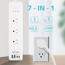 BN LINK Smart Plug Power Strip，Surge Protector with 3 Individually Controlled Smart Outlets, 4 USBs (incl. 20W USB-C), Compatible with Alexa and Google Home