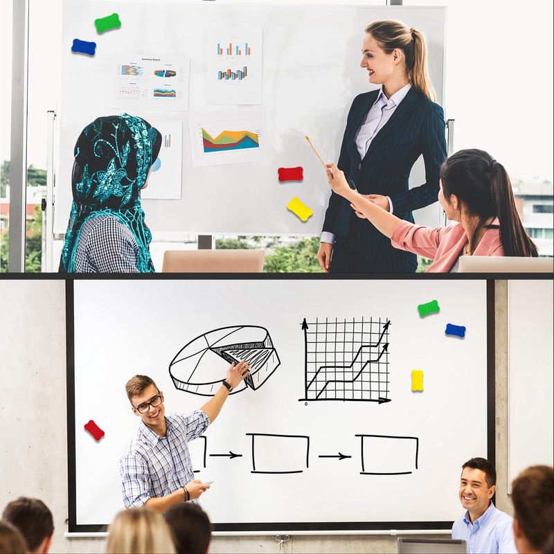 Dry Erase Erasers, 24 Pack Magnetic Whiteboard Erasers, Small White
