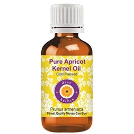Deve Herbes Pure Apricot Kernel Oil (Prunus armeniaca) 100% Natural Therapeutic Grade Cold Pressed 15ml (0.50 oz)