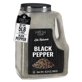 Fresh Finest 5 LB. Black Pepper, Bulk, Kosher, Black Pepper Ground For Commercial and Home Cooking 5 LB Black Pepper Freshly Packed at the Source, Kosher, Non-GMO