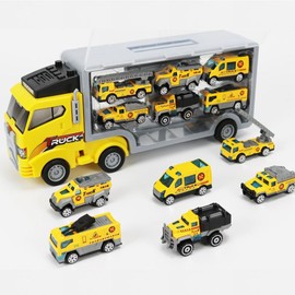 TRESTREE Fire Truck Toy, Tow Truck, Toy, Car Toy, Working Car, Toy, Move Forward Toy, Children, Gift (Red)