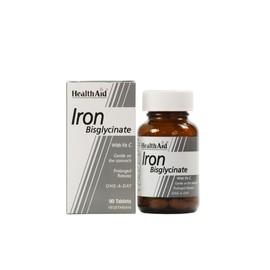 Health Aid Iron Bisglycinate with Vit C Gentle on the Stomach 30 Tablets