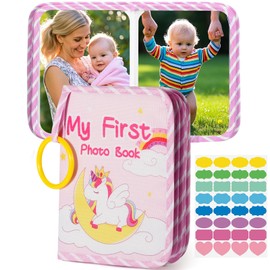 Soft Cloth Baby Photo Albums, 8 Pages, Holds 17 4x6 Photos, Perfect for Newborn Toddler Memories, Baby Shower Gifts 1 Year Old Girl Boy Gifts