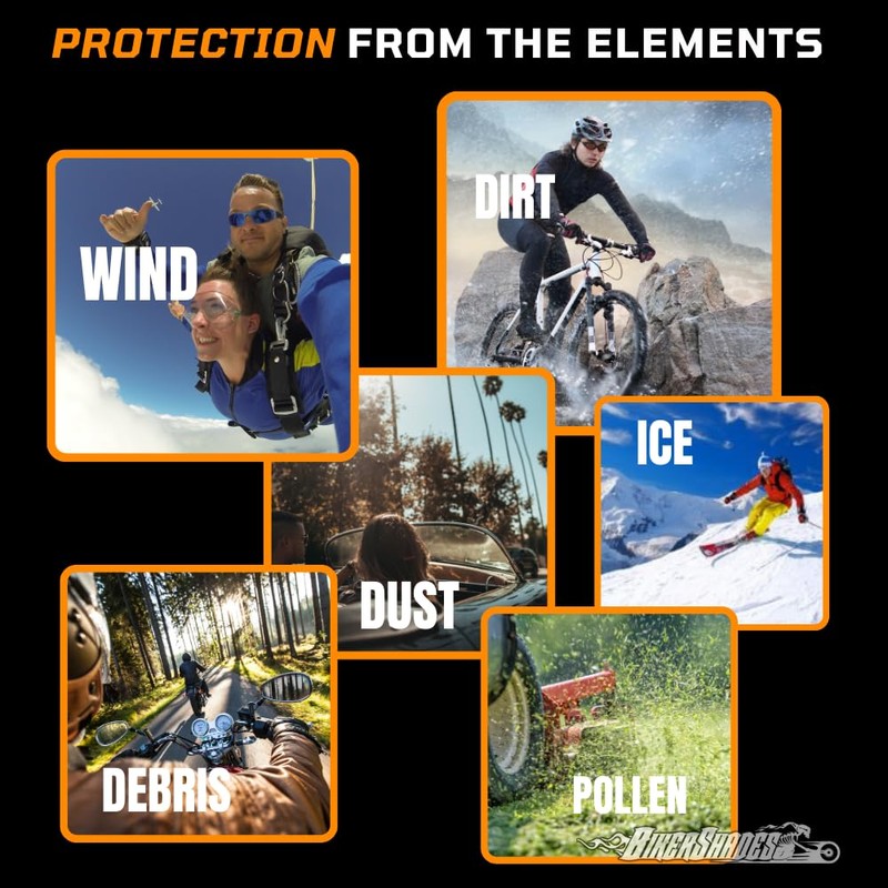 Bikershades Motorcycle Biker Safety Day Riding Sunglass Foam Padded Men