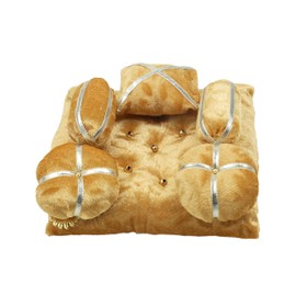 Decorative Laddu Gopal assan Gaddi Takiya Set Gadi Set for Bal Gopal Laddu Gopal Ji Velvet Mattress Cushion Gadda Ladoo Gopal Dress Asan Set Traditional Janmashtami Festival Decor(Size:-9"X7")(Cream)