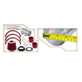 High Performance Parts Short Ram Air Intake Kit & Red Filter Combo Compatible for Nissan 99-04 Frontier / Xterra V6 & Supercharged