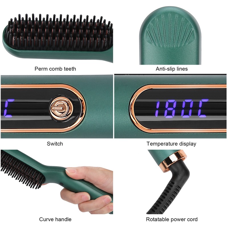 Beard Straightener Electric Digital Beard Straightening Comb for Men 110‑240V